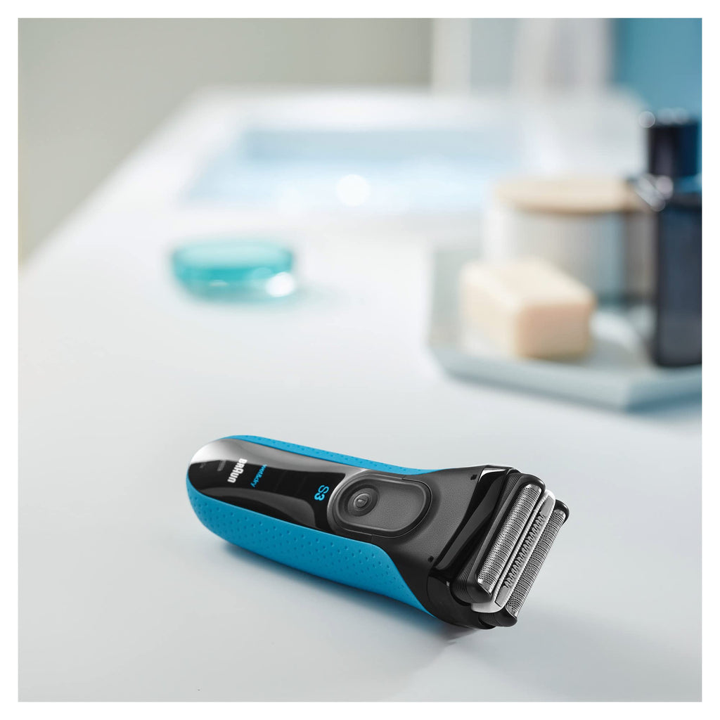 Series 3 ProSkin Elektrorasierer mit Präzisionstrimmer, Rasierer Herren Elektrisch, 3040s, schwarz/blau