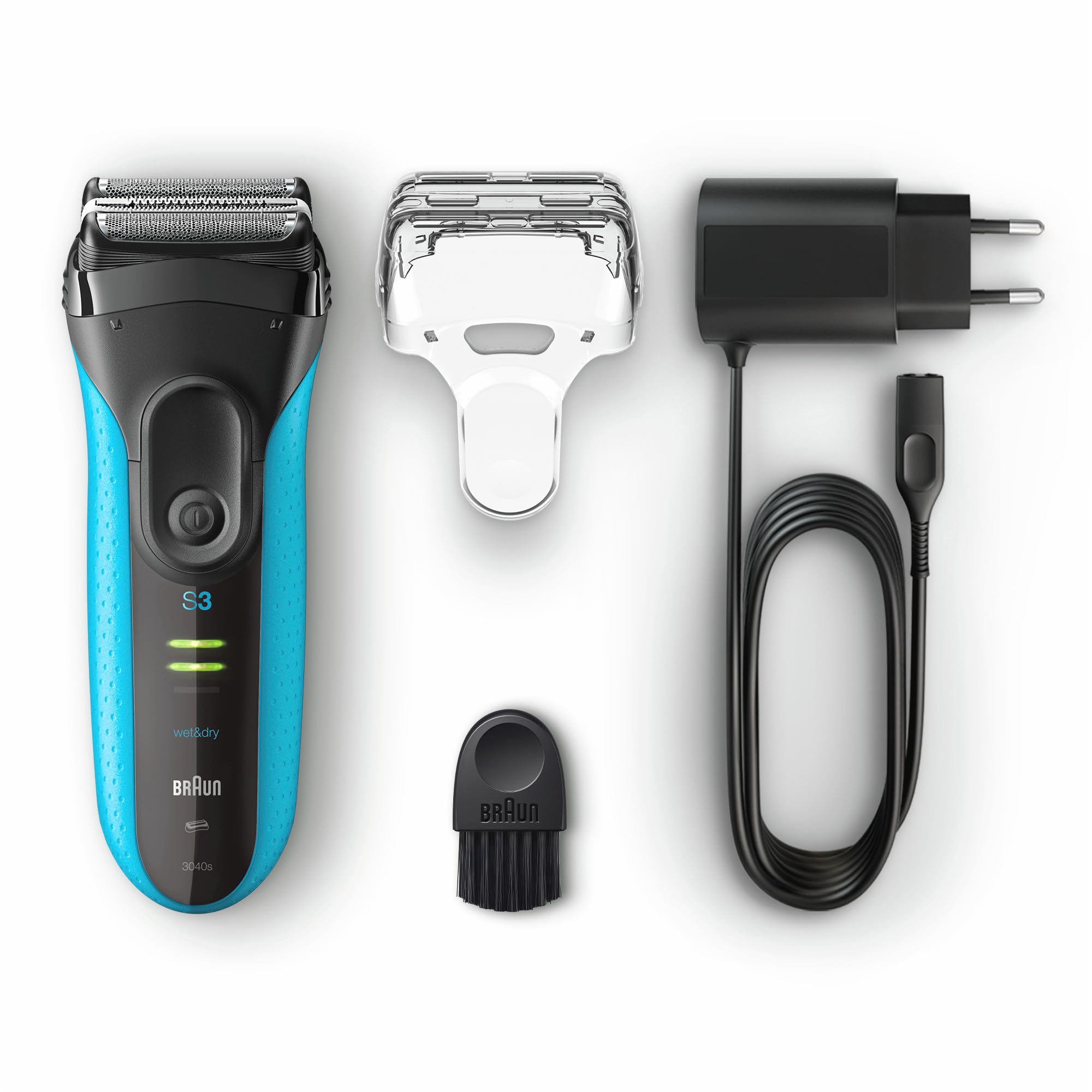 Series 3 ProSkin Elektrorasierer mit Präzisionstrimmer, Rasierer Herren Elektrisch, 3040s, schwarz/blau
