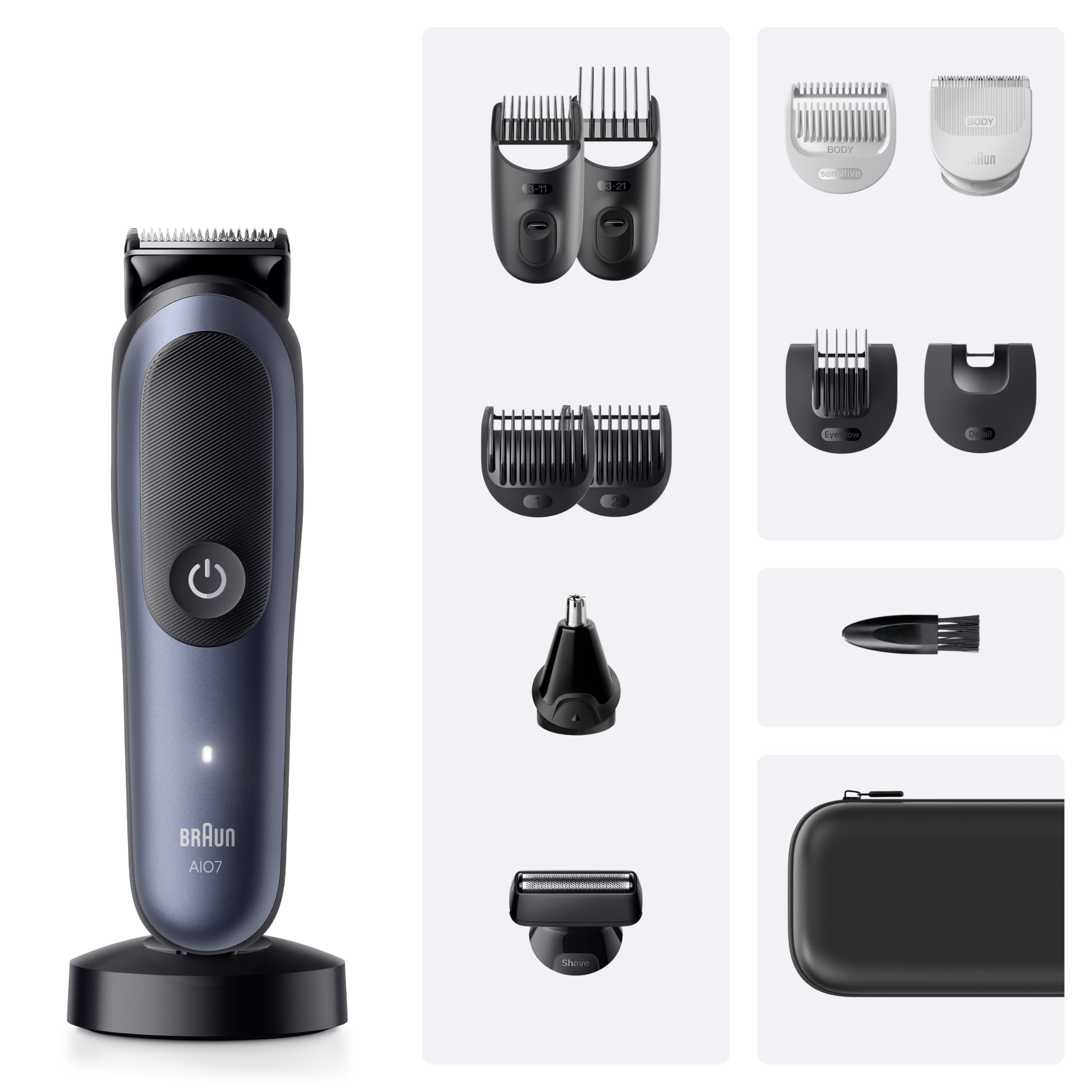 All-in-One Trimmer-Set 7, 13-in-1 Multigroom, Barttrimmer, Nasenhaartrimmer, AIO7565, Blau