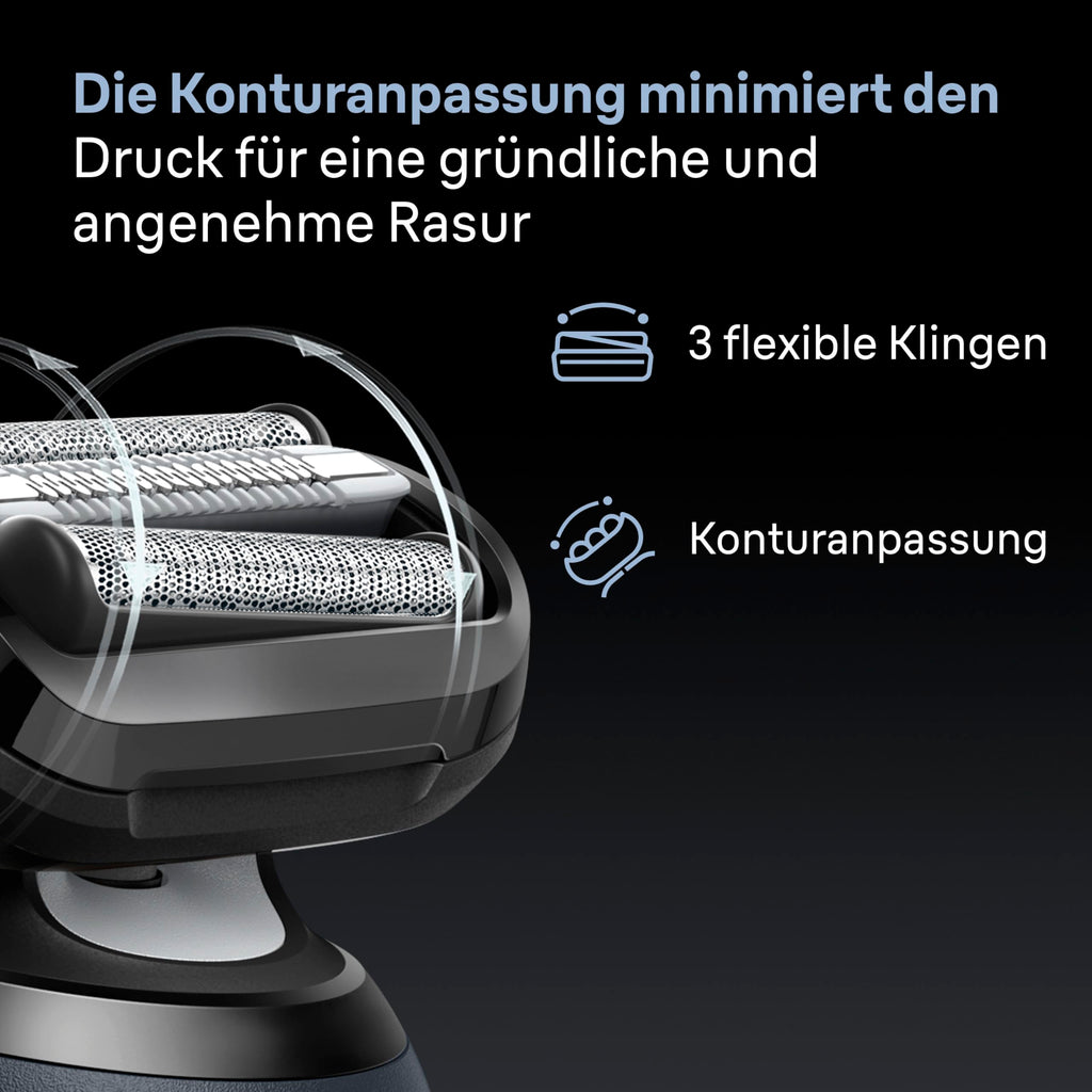 Series 6 Elektrorasierer Herren, Rasierapparat mit 60 Min. Akkulaufzeit, 62-G1200si, Grau