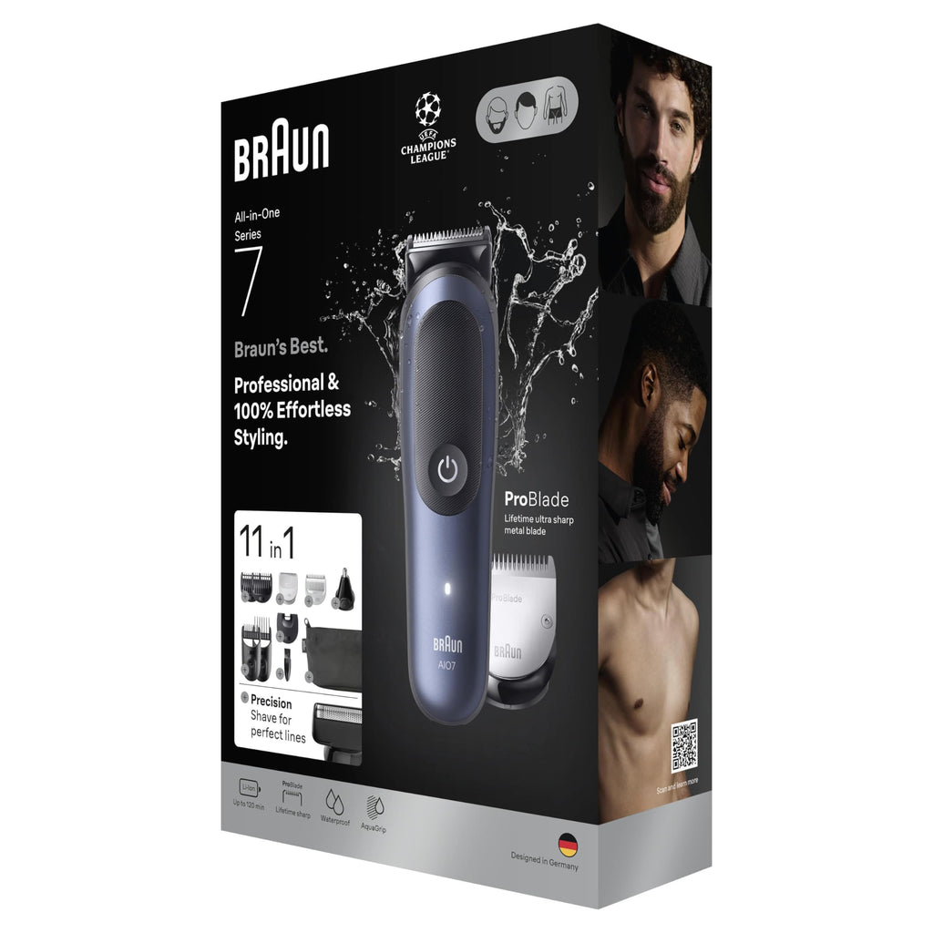Series 7 Multifunktions Körperpflege Set, 11 in 1, ProBlade und AutoSense, AIO7540, blau