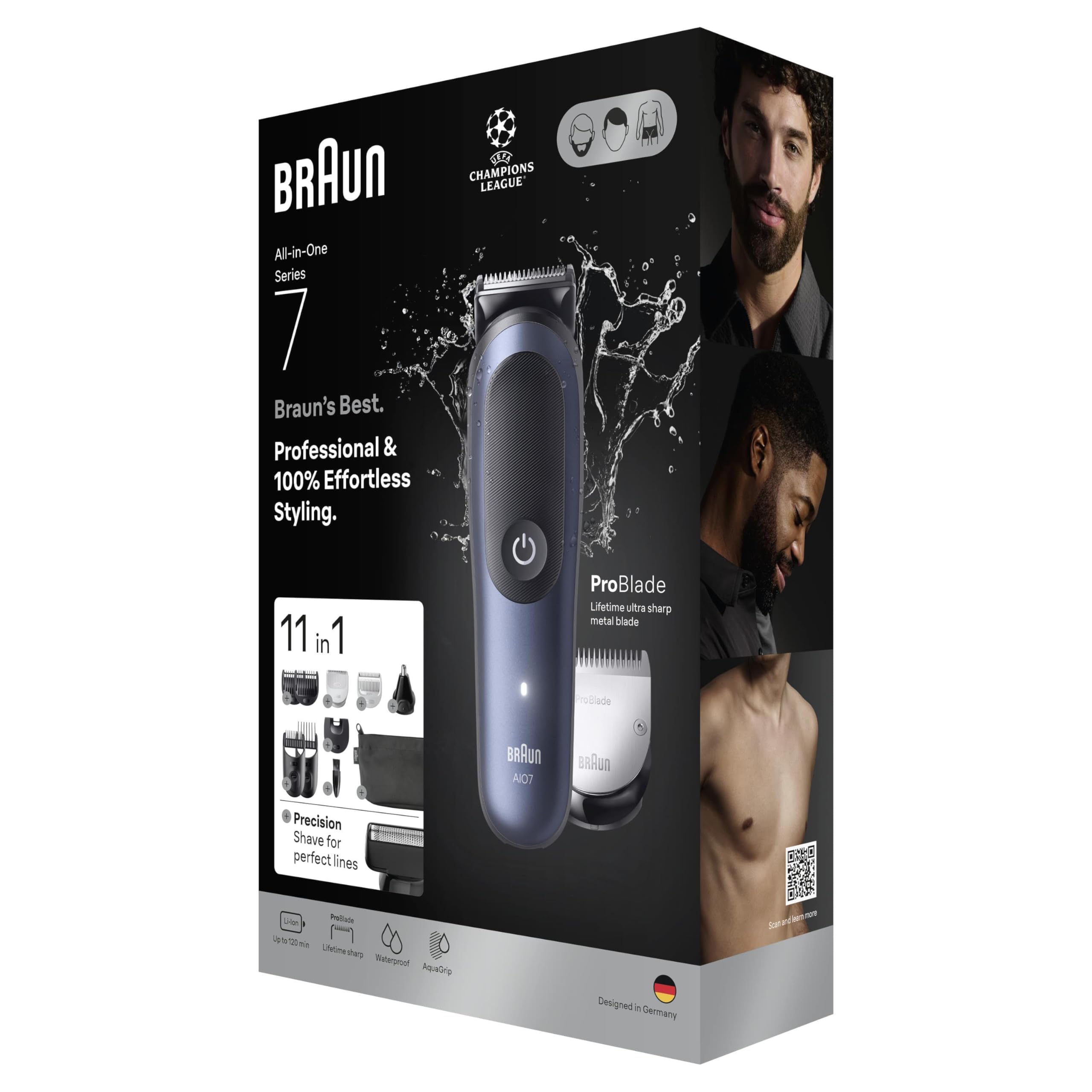 Series 7 Multifunktions Körperpflege Set, 11 in 1, ProBlade und AutoSense, AIO7540, blau