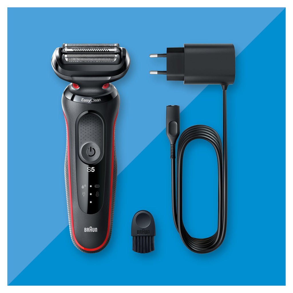 Series 5 Rasierer Herren Elektrisch, Elektrorasierer mit 50 Min. Akku, EasyClean, 51-R1000s, Rot