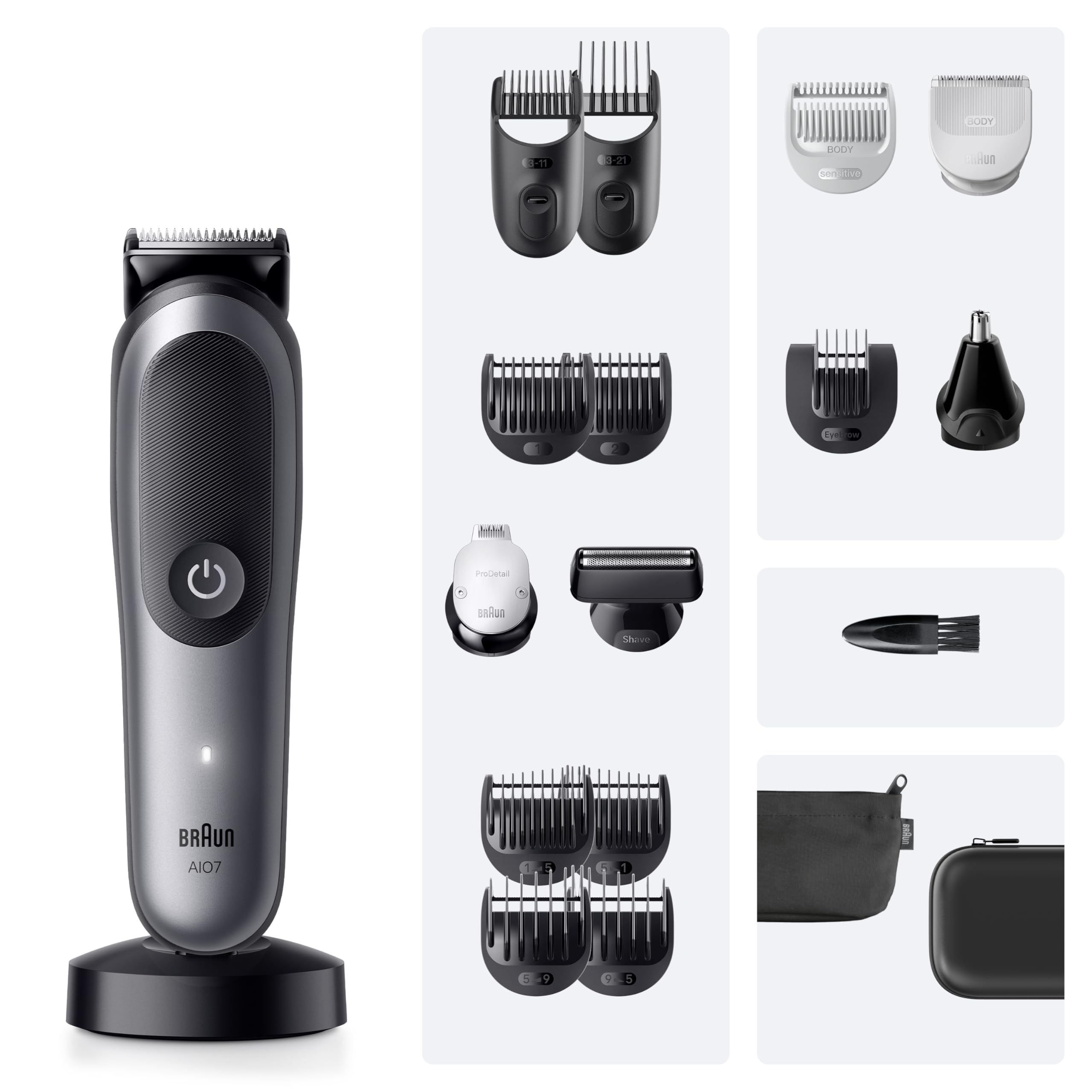All-in-One Series 7, 18-in-1 Multigroom, Barttrimmer, Nasenhaartrimmer, AIO7585, Grau