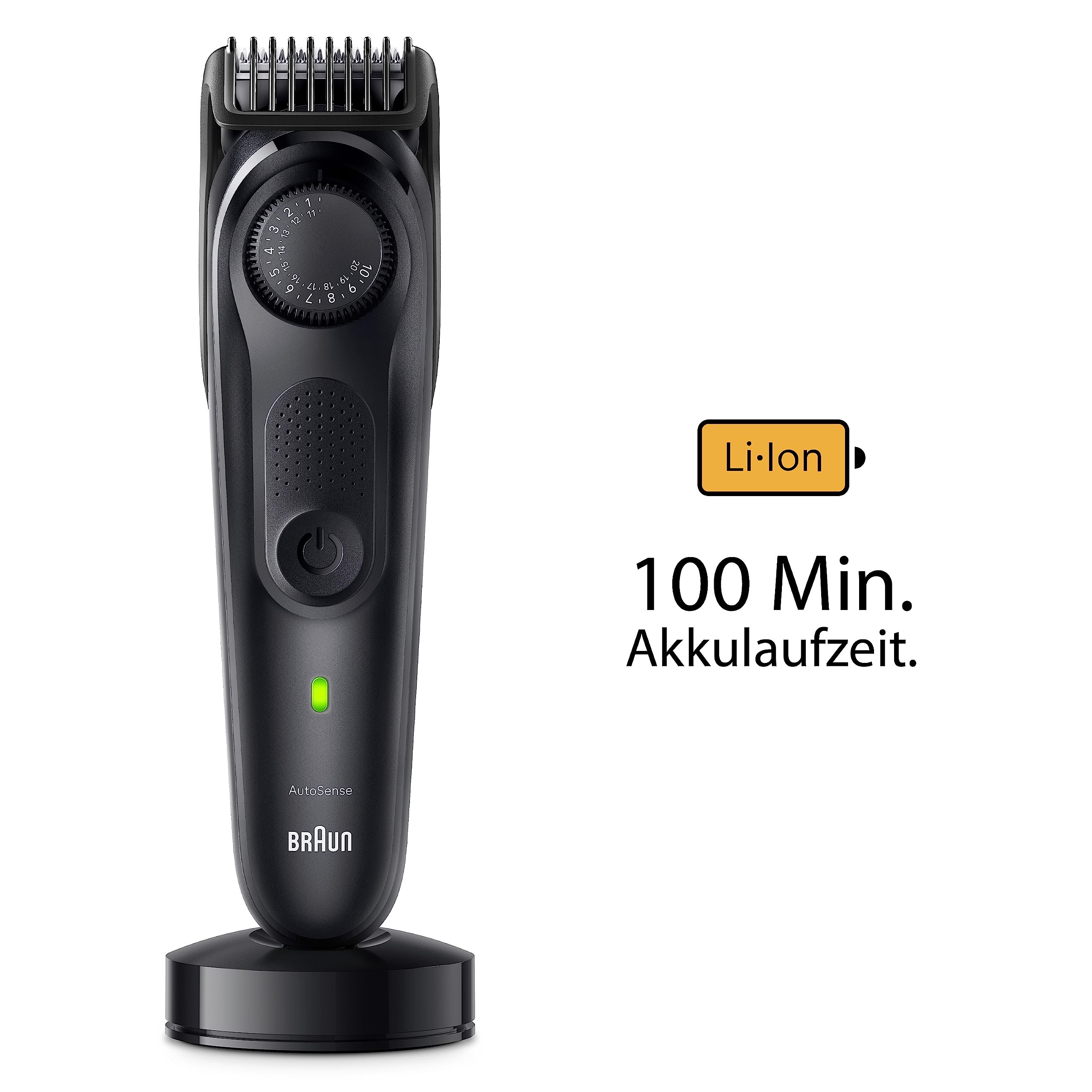 Barttrimmer Series 7, Elektrischer Bartschneider Herren mit 8 Zubehörteile, BT7440, Schwarz