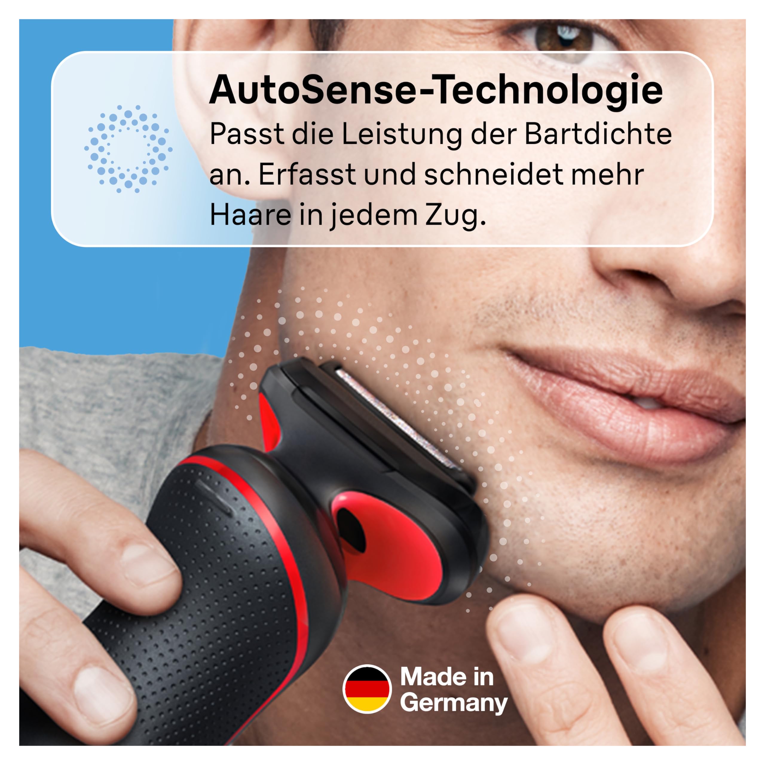 Series 5 Rasierer Herren Elektrisch, Elektrorasierer mit 50 Min. Akku, EasyClean, 51-R1000s, Rot