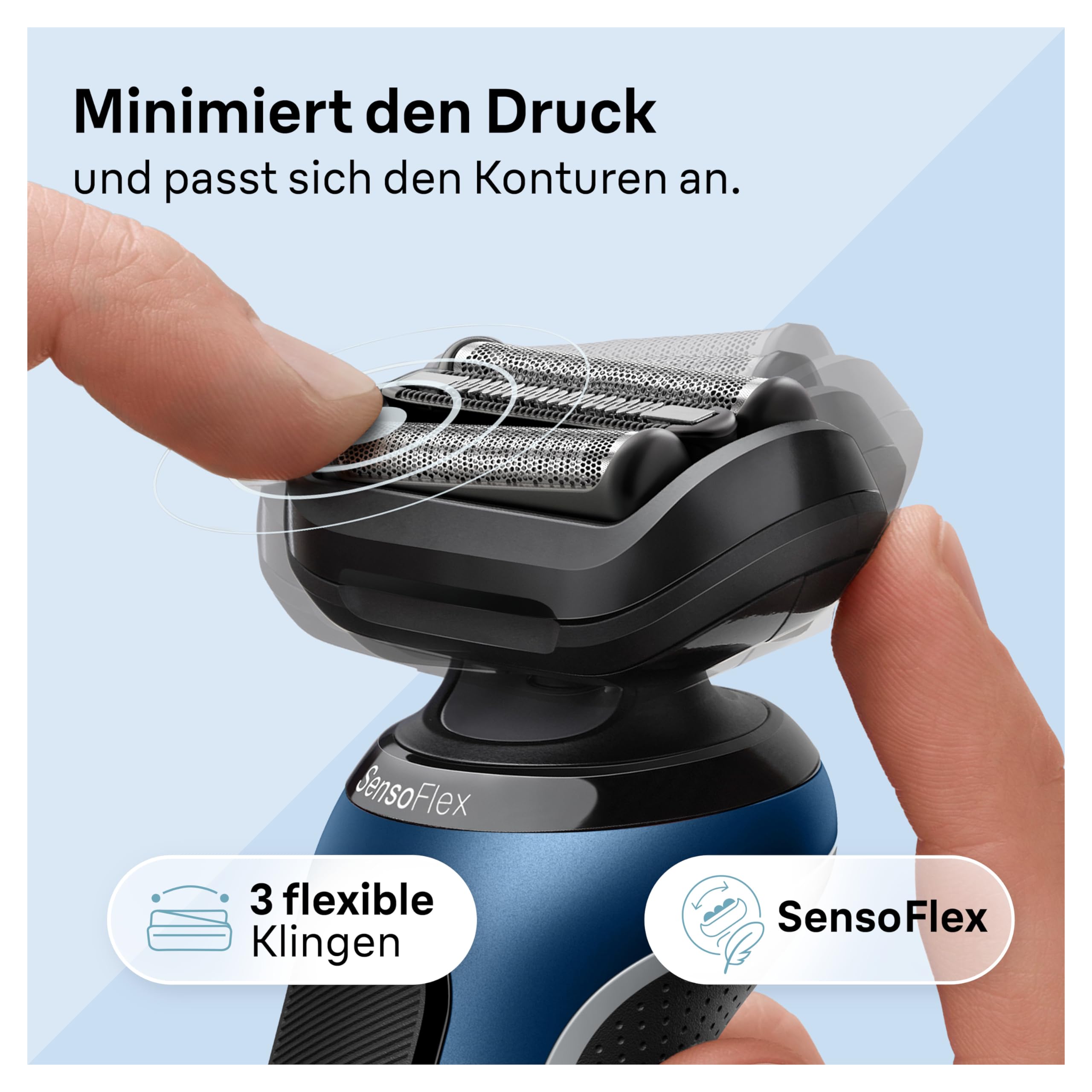 Series 6 Elektrorasierer mit EasyClick Barttrimmer Aufsatz, 61-B1500s, blau