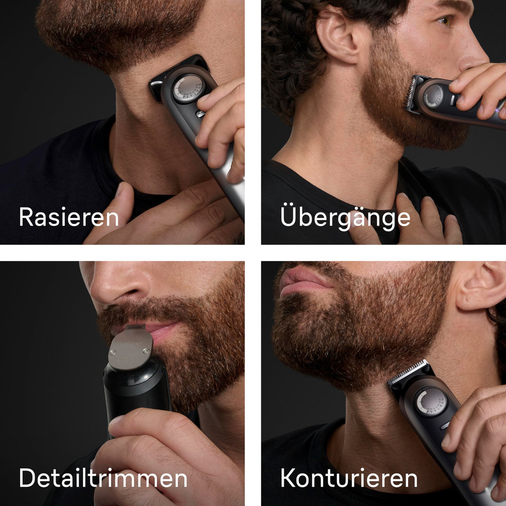 Barttrimmer Series 9, Elektrischer Bartschneider Herren mit 14 Barber-Tools, BT9565, Titan