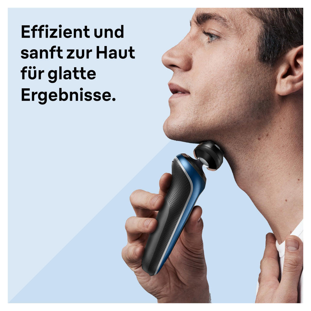 Series 6 Elektrorasierer mit EasyClick Barttrimmer Aufsatz, 61-B4500cs, blau