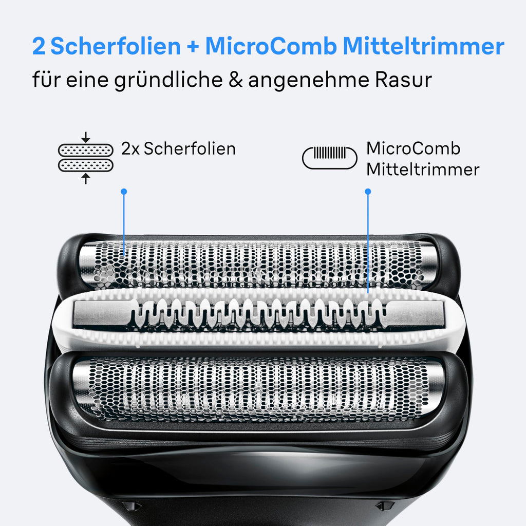 Series 3+ Rasierer Herren Elektrisch, Elektrorasierer mit 3 Flexiblen Klingen,  3010BT, Blau