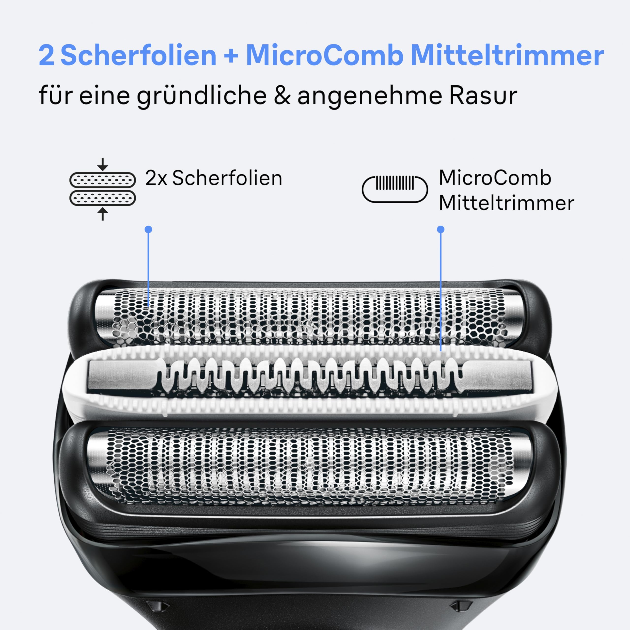 Series 3+ Rasierer Herren Elektrisch, Elektrorasierer mit 3 Flexiblen Klingen,  3010BT, Blau