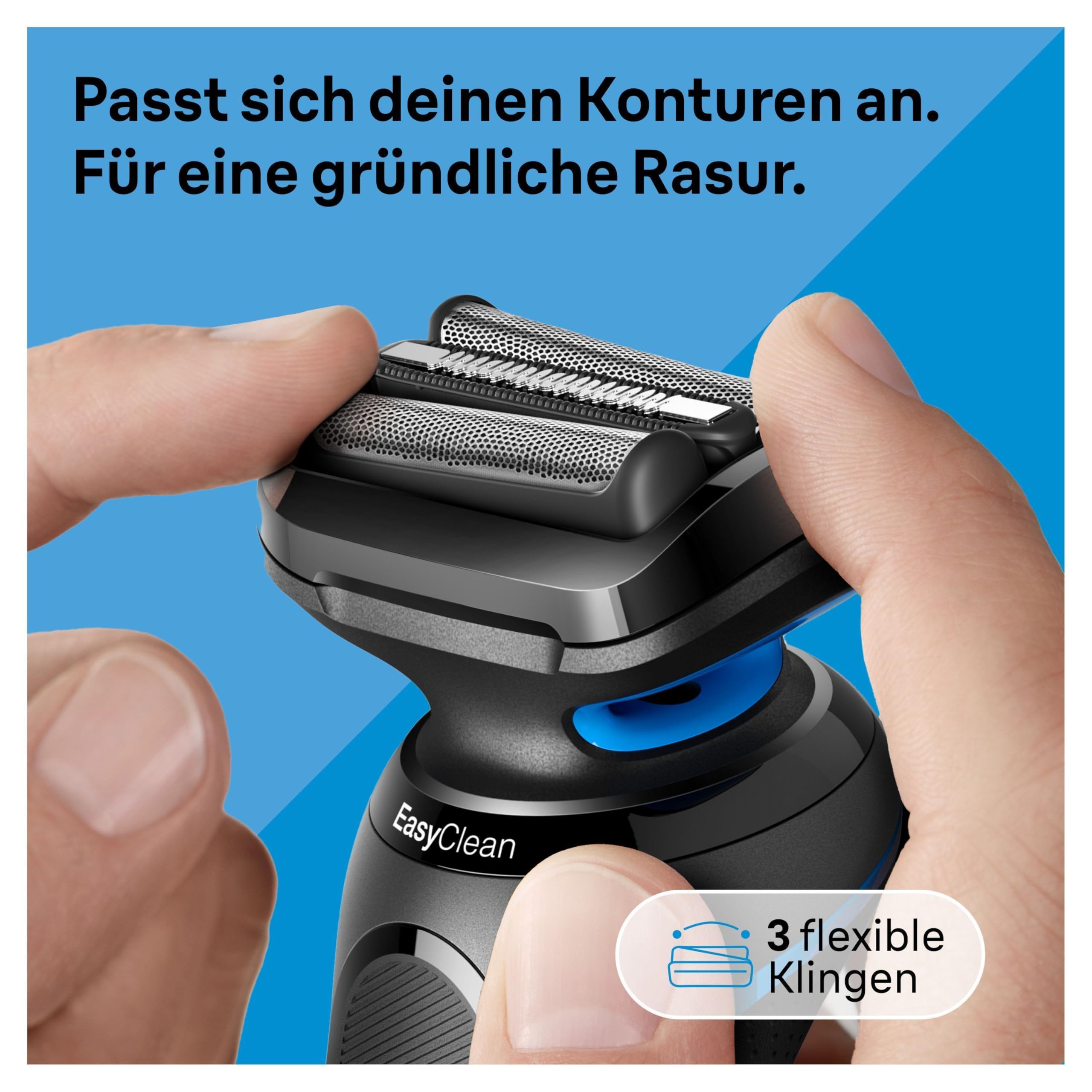Series 5 Elektrorasierer mit EasyClick Trimmer Aufsatz, Rasierer Herren Elektrisch, 51-B1820s, blau