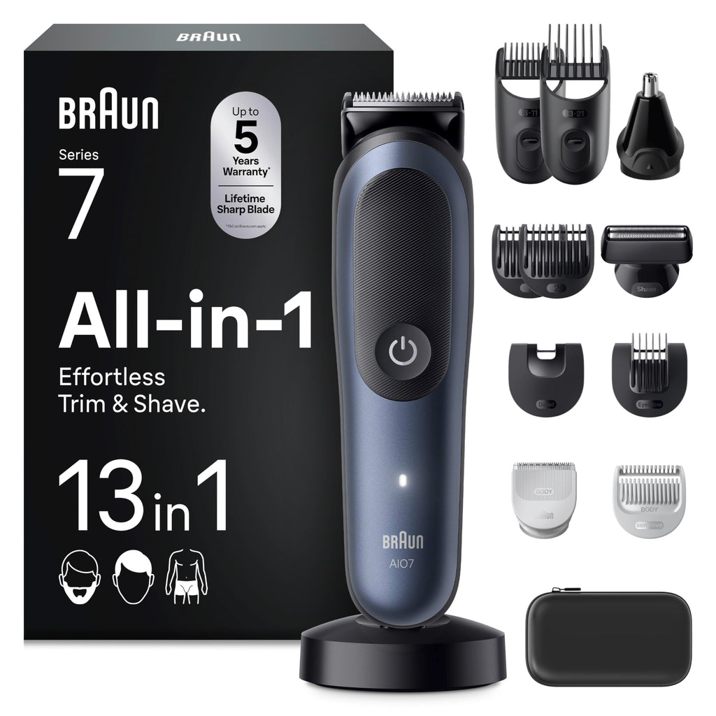 All-in-One Trimmer-Set 7, 13-in-1 Multigroom, Barttrimmer, Nasenhaartrimmer, AIO7565, Blau