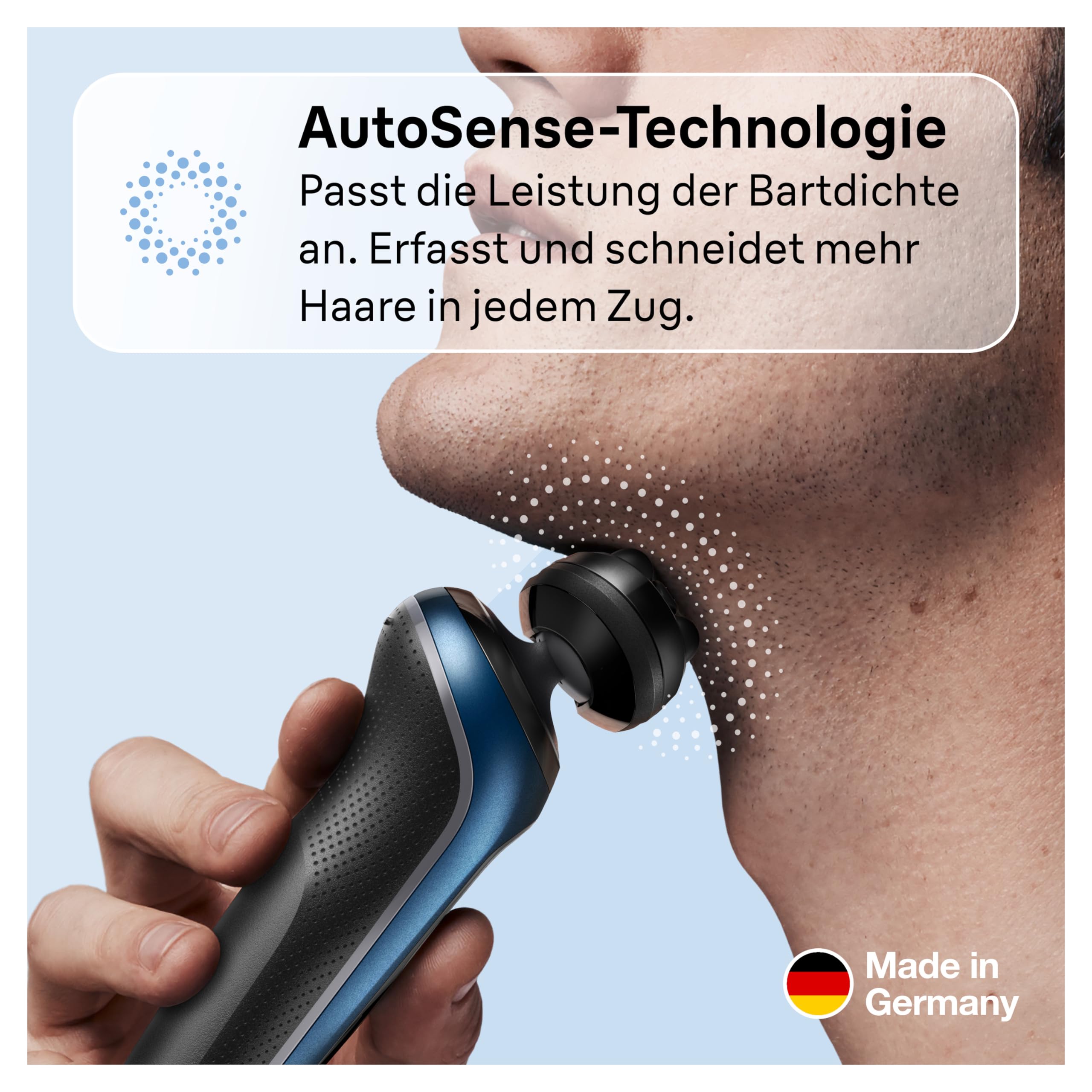 Series 6 Elektrorasierer mit EasyClick Barttrimmer Aufsatz, 61-B4500cs, blau