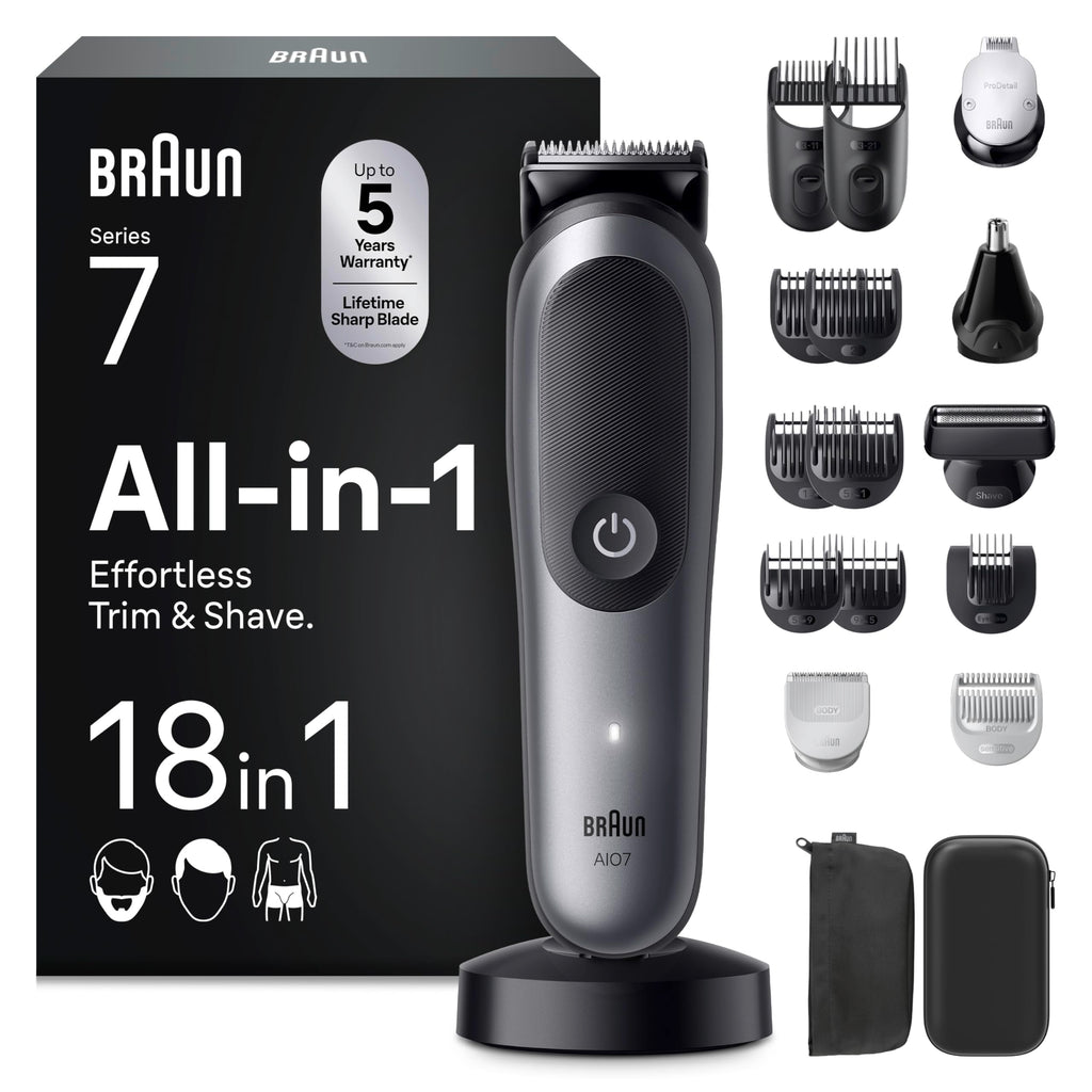 All-in-One Series 7, 18-in-1 Multigroom, Barttrimmer, Nasenhaartrimmer, AIO7585, Grau