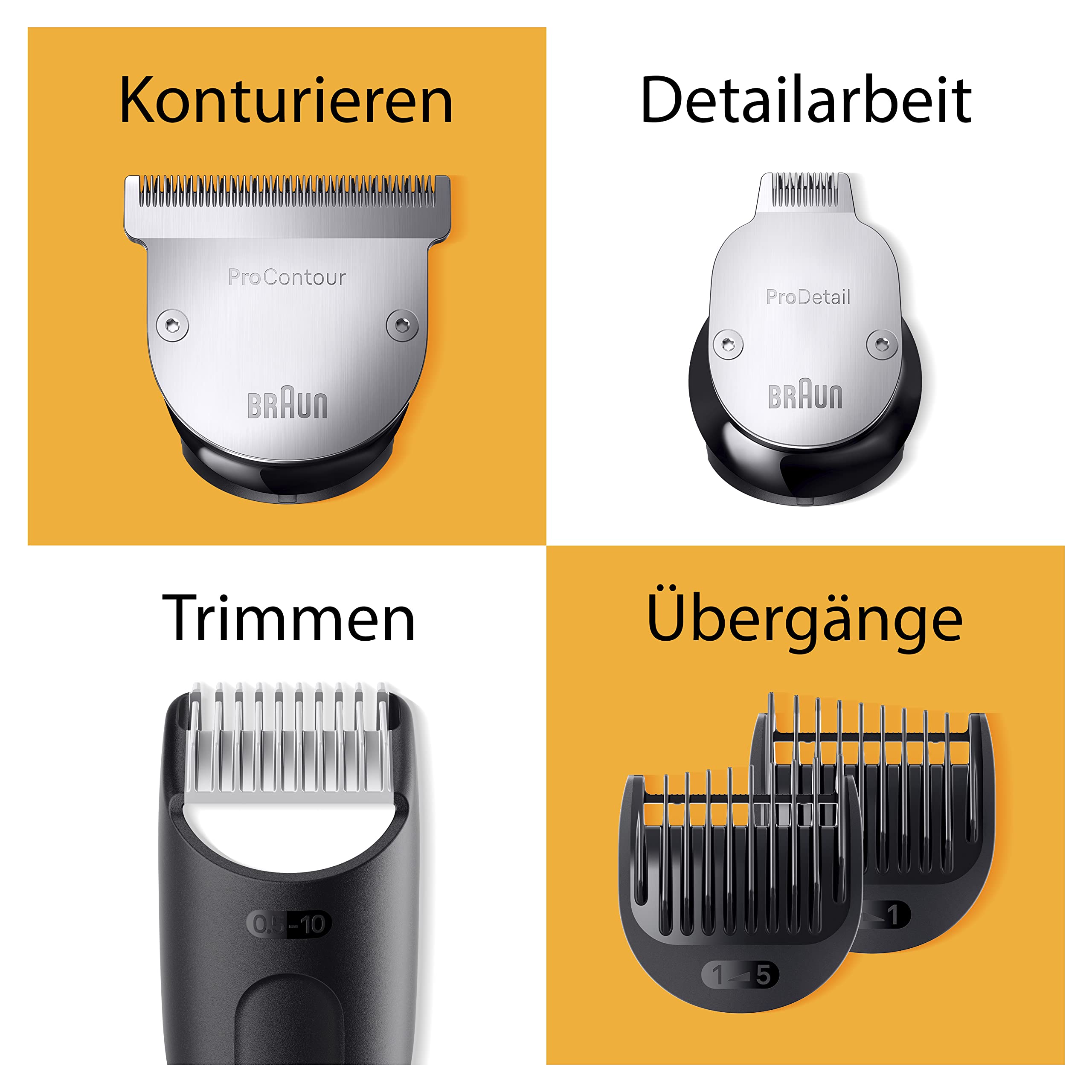 Barttrimmer Series 9, Elektrischer Bartschneider Herren mit 10 Barber-Tools, BT9420, Grau