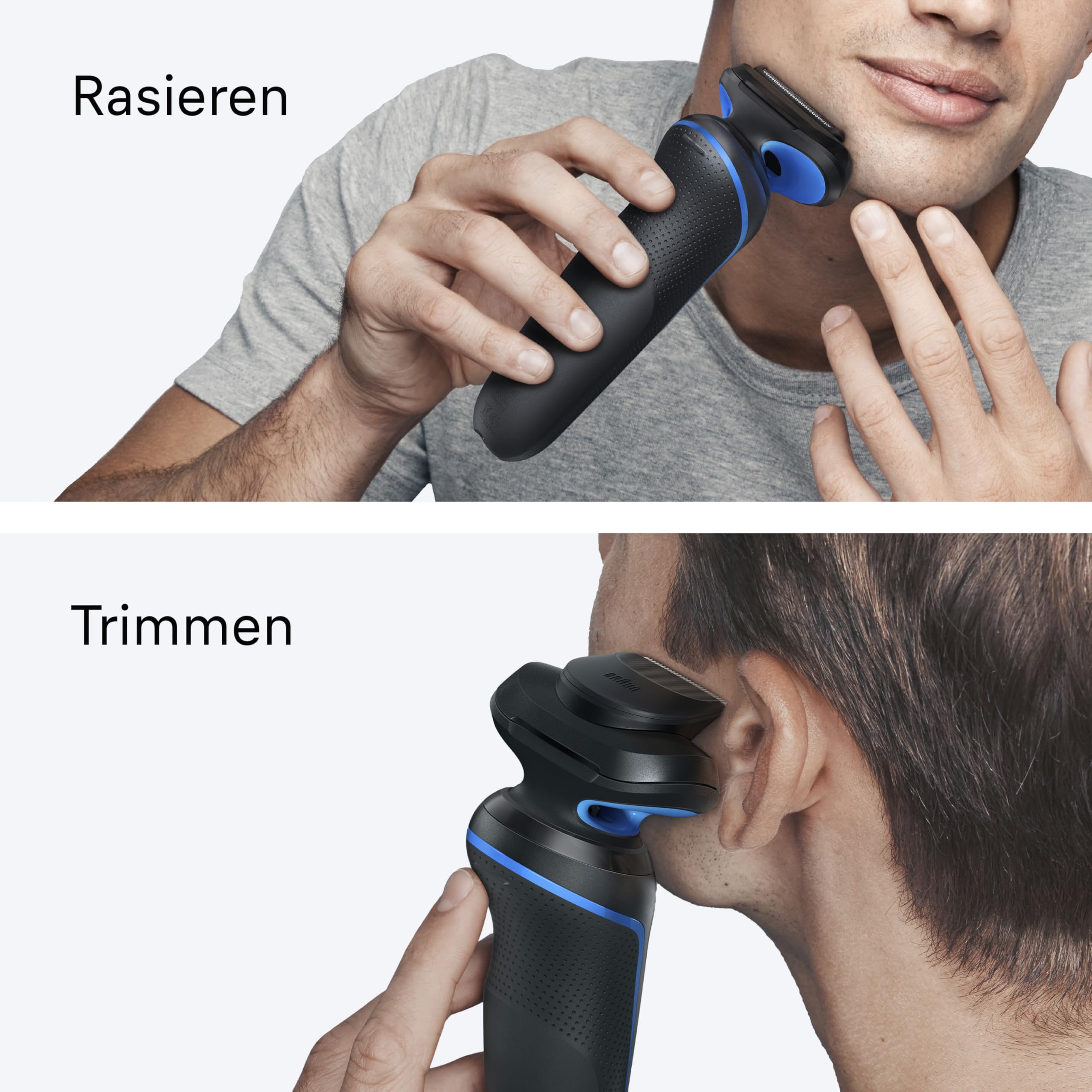 Series 5 Rasierer Herren Elektrisch, Elektrorasierer, 50 Min. Akku, Rasierapparat, 52-B1200si, Blau