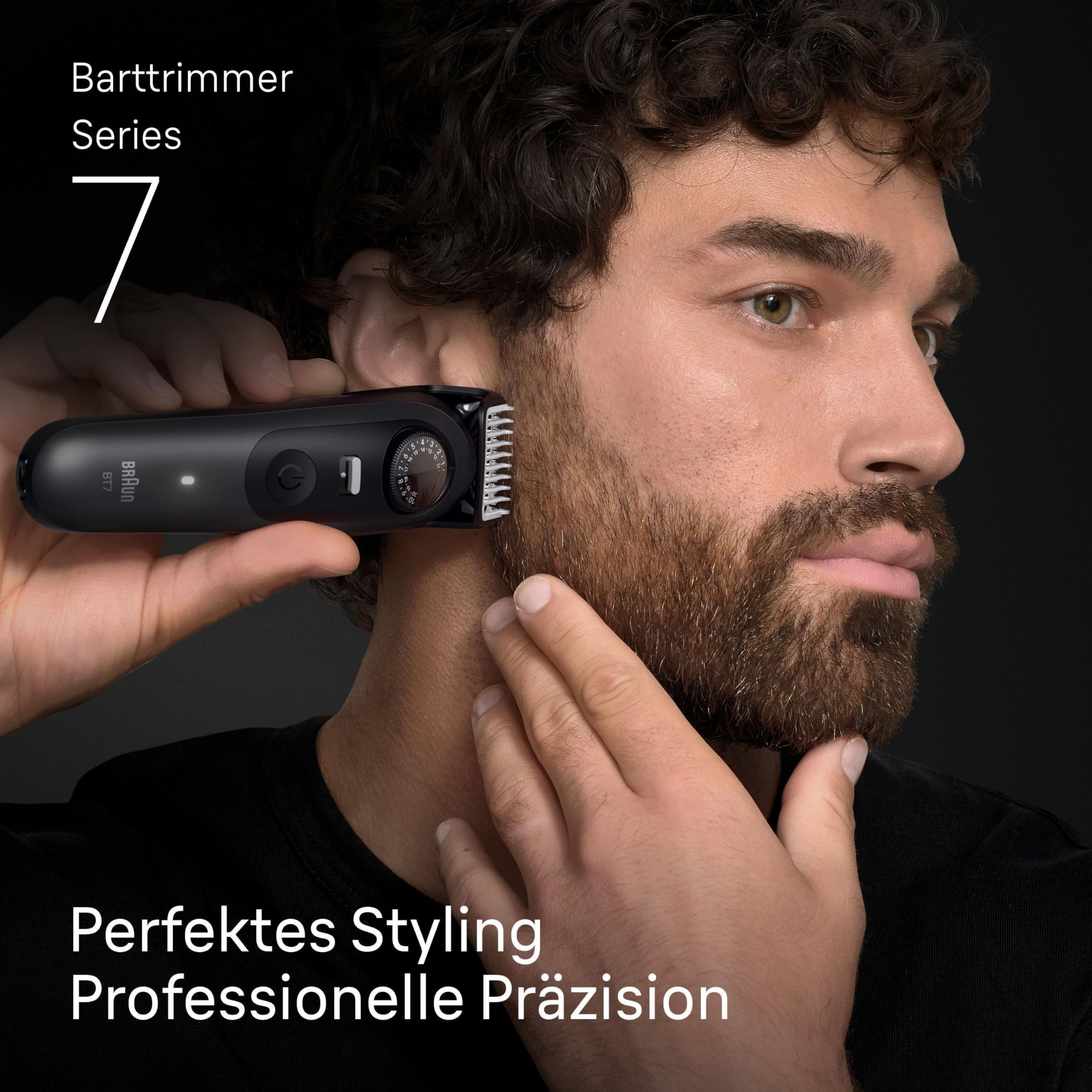 Barttrimmer Series 7, Elektrischer Bartschneider Herren mit 12 Zubehörteile, BT7545, Grau