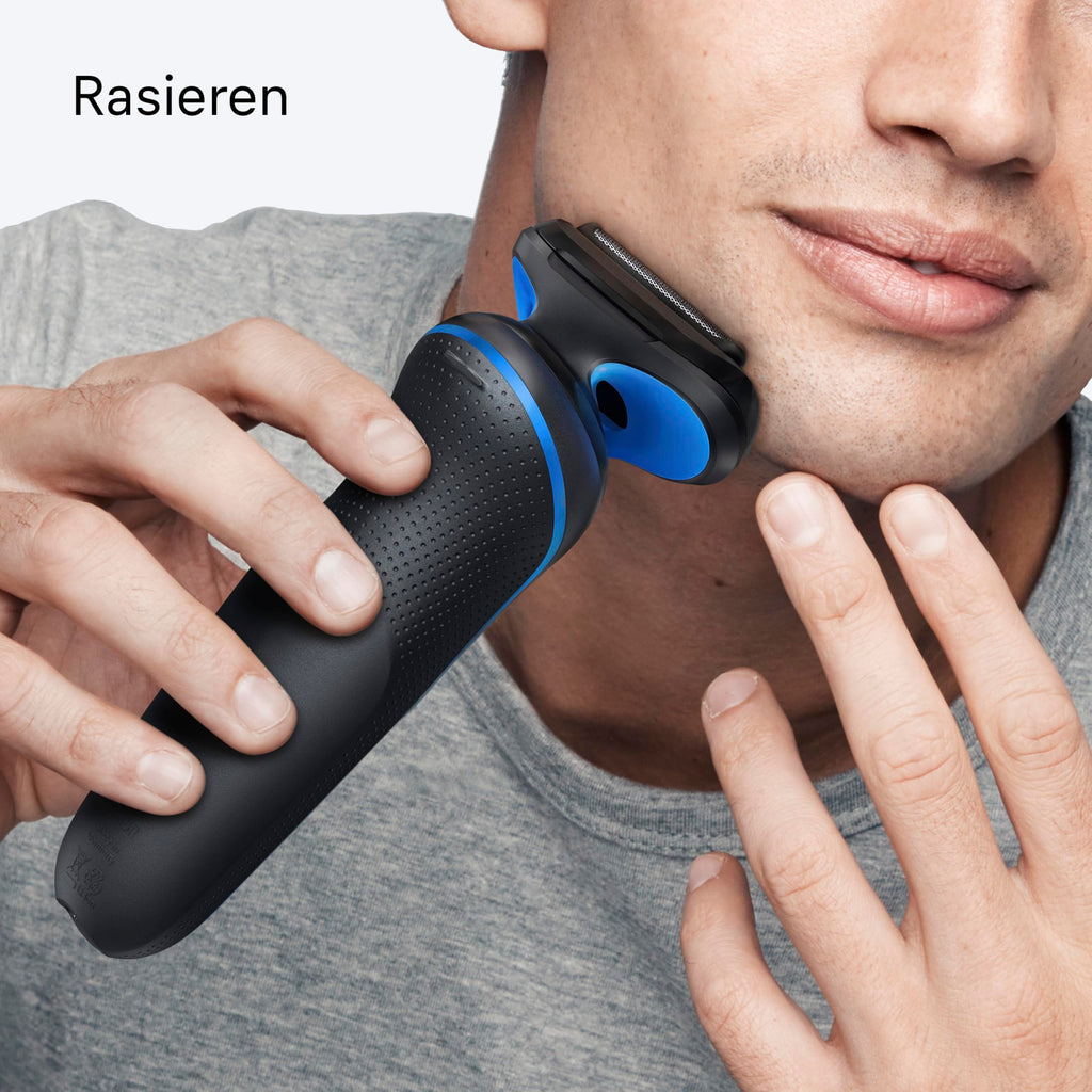 Series 5 Elektrorasierer Herren, Rasierapparat mit 50 Min. Akkulaufzeit, 52-B1000s, Blau