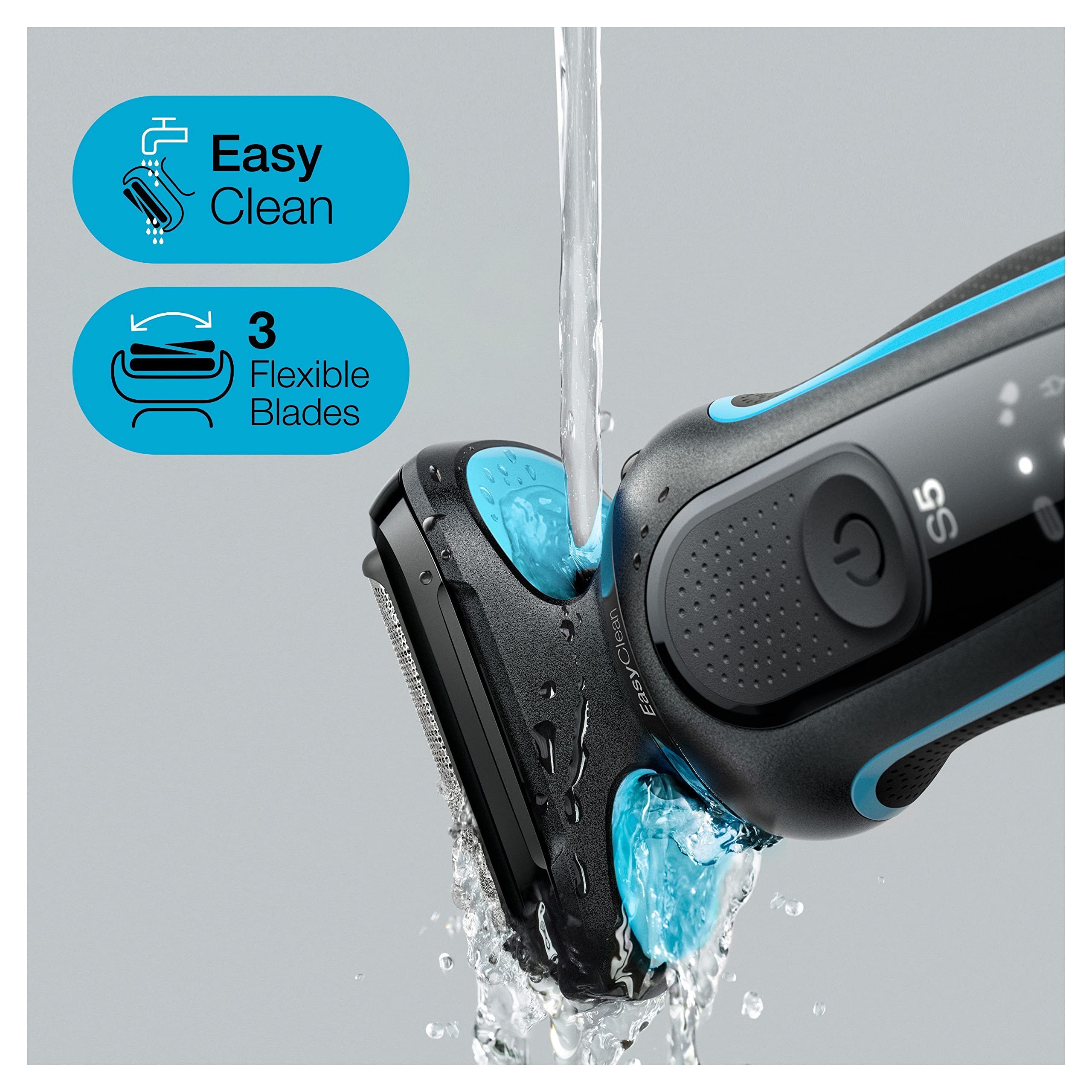 Series 5 Rasierer Herren Elektrisch, Elektrorasierer mit EasyClick Barttrimmer Aufsatz, 51-M4500cs, Mintgrün