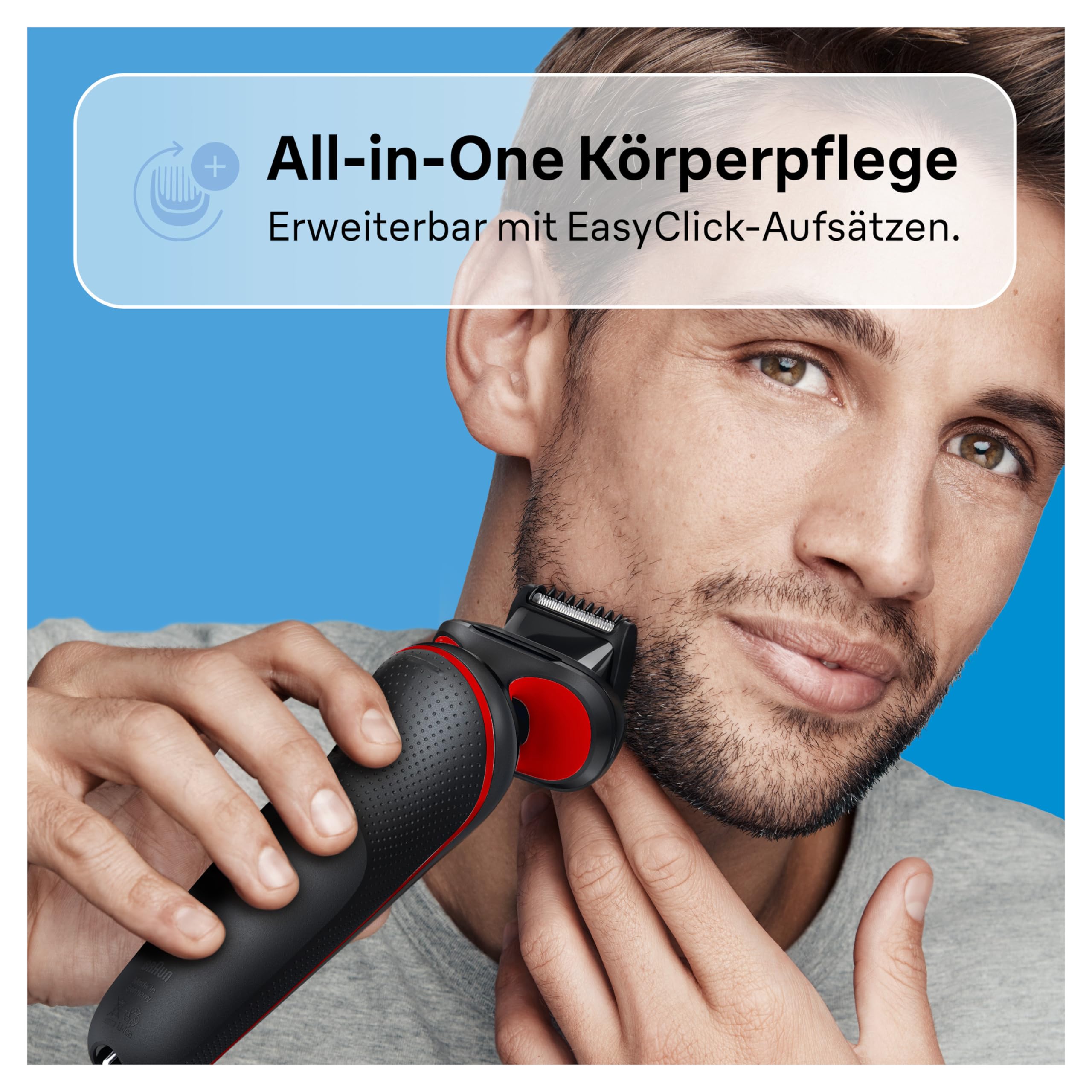 Series 5 Rasierer Herren Elektrisch, Elektrorasierer mit 50 Min. Akku, EasyClean, 51-R1000s, Rot