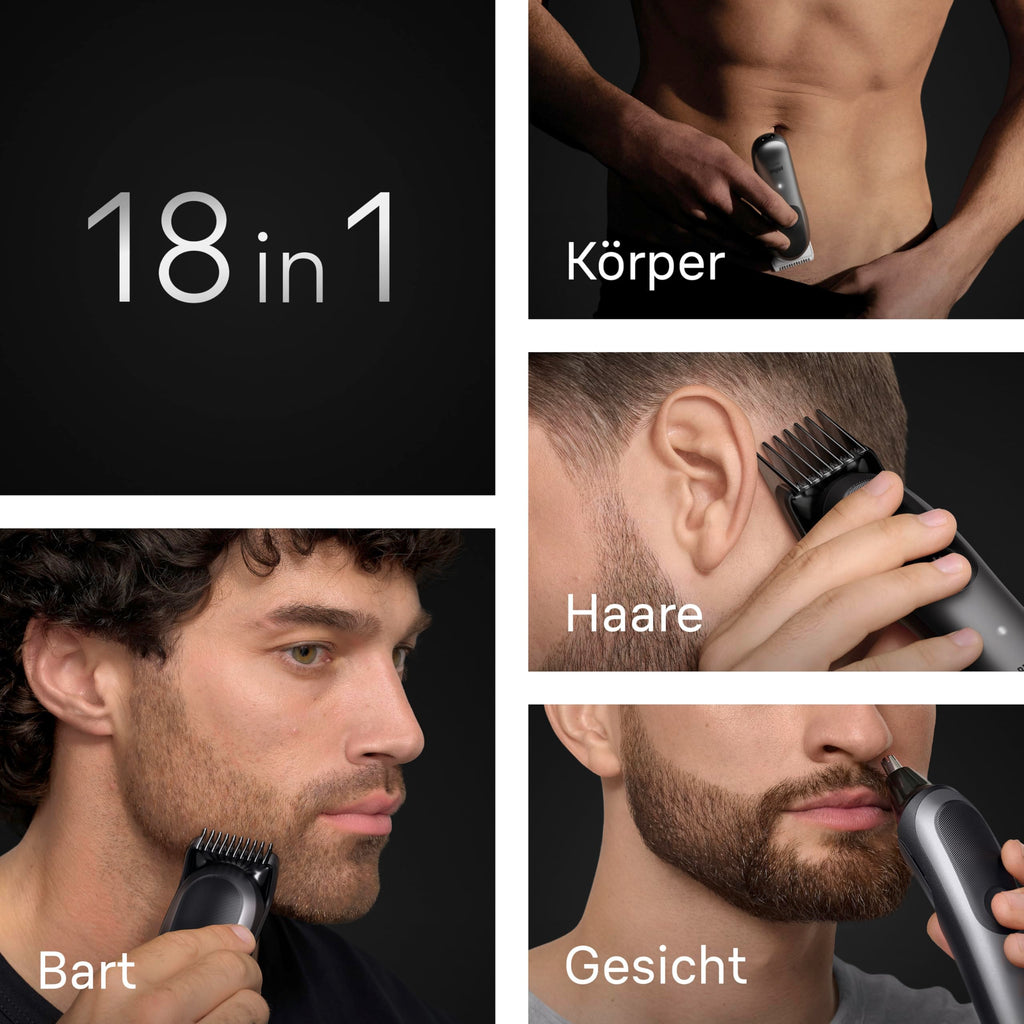 All-in-One Series 7, 18-in-1 Multigroom, Barttrimmer, Nasenhaartrimmer, AIO7585, Grau