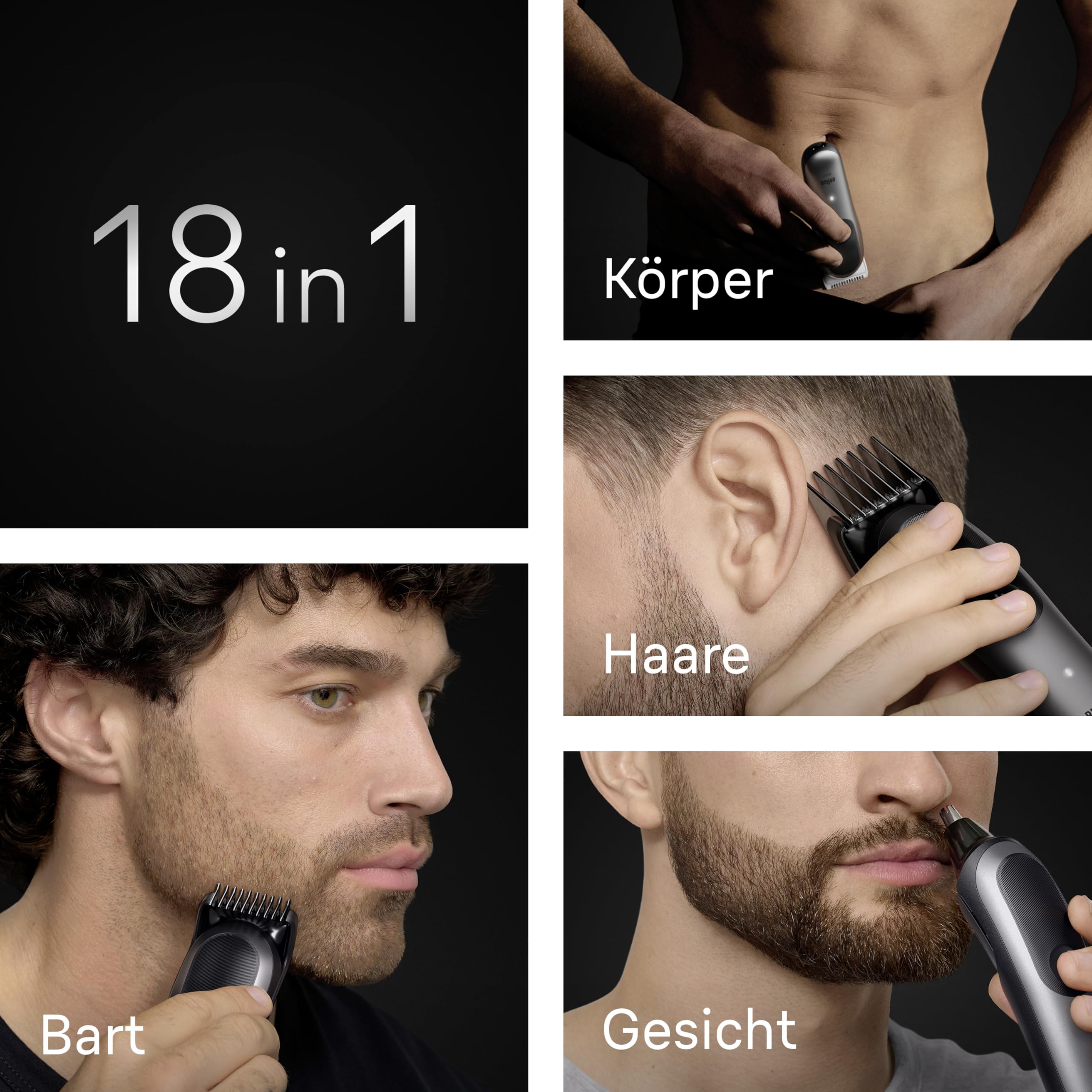 All-in-One Series 7, 18-in-1 Multigroom, Barttrimmer, Nasenhaartrimmer, AIO7585, Grau