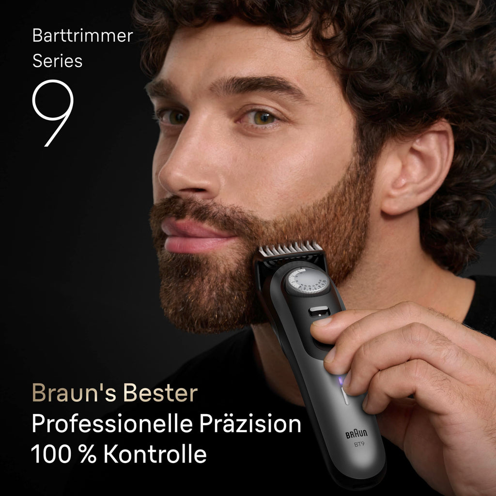 Barttrimmer Series 9, Elektrischer Bartschneider Herren mit 7 Barber-Tools, BT9520, Chrom